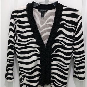 White House Black Market zebra cardigan